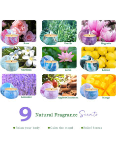 Juego de 9 Velas Aromáticas de Cera de Soja KEARLGMBH 2
