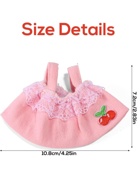 Ropa de Muñeca Cherry & Lace Rosa para Muñecas 17cm