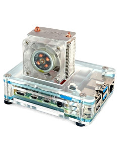 Kit de Caja Zebra Ice Cube C4Labs para Raspberry Pi 3B/4B Azul