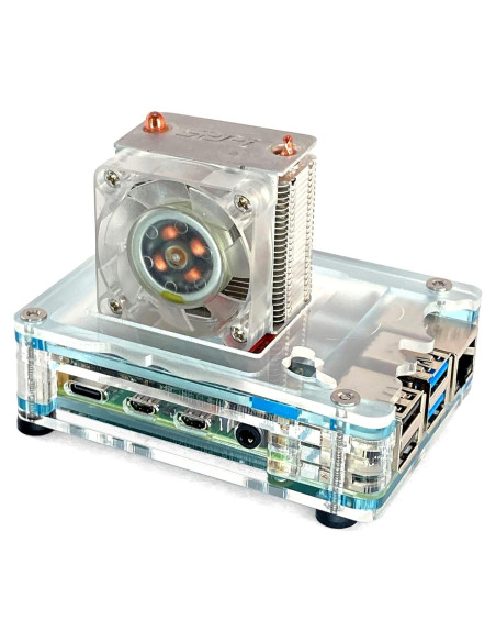 Kit de Caja Zebra Ice Cube C4Labs para Raspberry Pi 3B/4B Azul Kit de Caja Zebra Ice Cube C4Labs para Raspberry Pi 3B/4B Azul