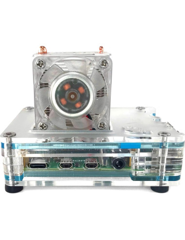 Kit de Caja Zebra Ice Cube C4Labs para Raspberry Pi 3B/4B Azul