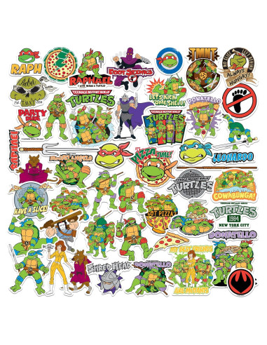 Calcomanías Tortugas Ninja TMNT 50ct Vinilo Premium