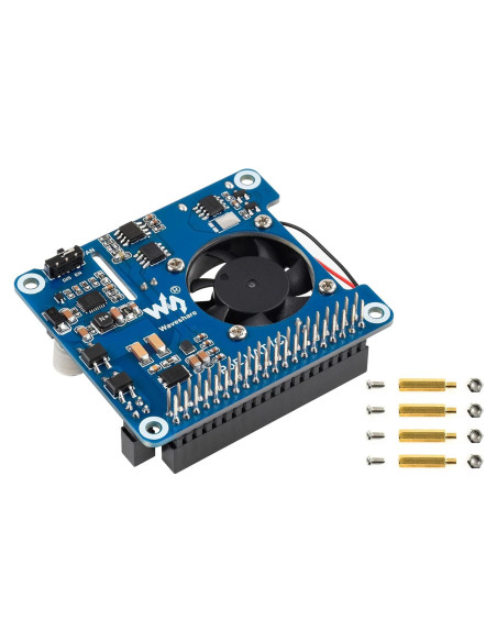 HAT PoE Waveshare para Raspberry Pi 3B+/4B, 5V y 12V