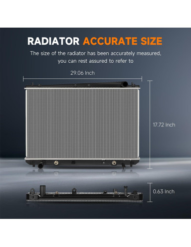 Radiador de Refrigerante OCPTY para Toyota Sienna 1998-2003