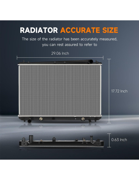 Radiador de Refrigerante OCPTY para Toyota Sienna 1998-2003