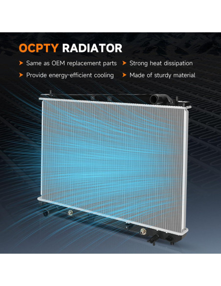 Radiador de Refrigerante OCPTY para Toyota Sienna 1998-2003