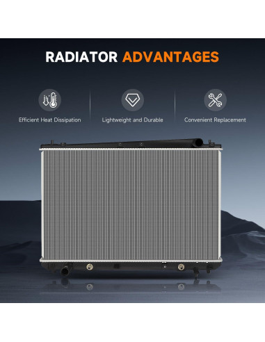 Radiador de Refrigerante OCPTY para Toyota Sienna 1998-2003