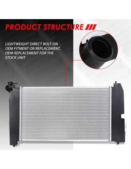 Radiador Auto Dynasty 1 Fila Aluminio Corolla Matrix 03-08