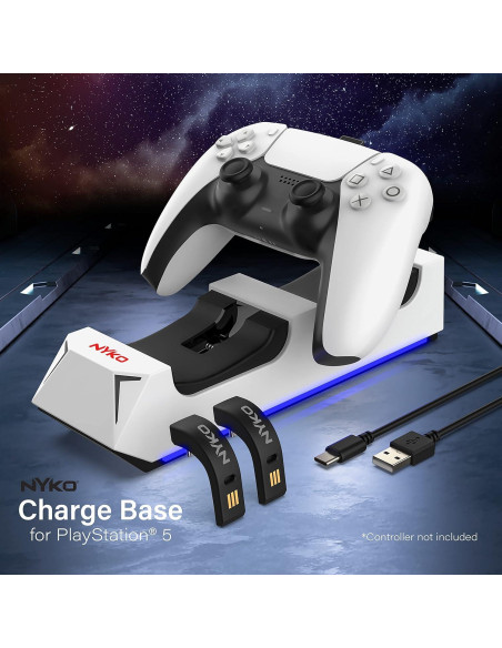 Base de Carga Dualsense Nyko para PS5 - Carga Rápida 2 Controladores