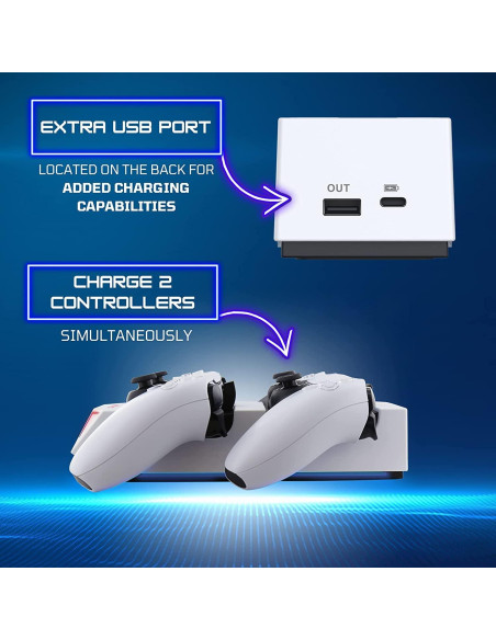 Base de Carga Dualsense Nyko para PS5 - Carga Rápida 2 Controladores