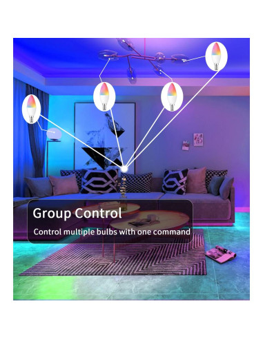 Bombillas Inteligentes Multicolor E12 XFOX 3W 300 Lúmenes - Paquete de 3