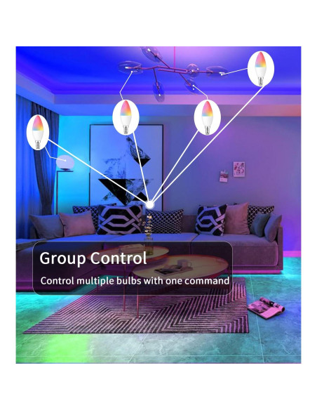 Bombillas Inteligentes Multicolor E12 XFOX 3W 300 Lúmenes - Paquete de 3