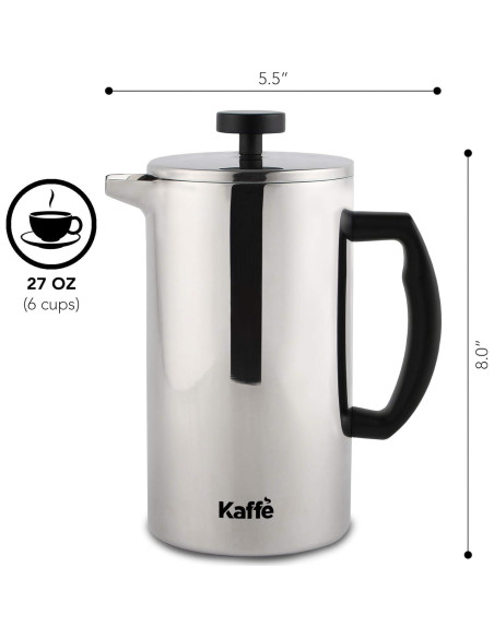 Prensa Francesa Kaffe Acero Inoxidable 0.8L Doble Pared