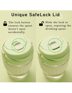 Taza de café de vidrio SinoGlass LockCup 0.5L verde bosque 2