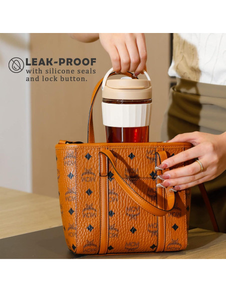 Taza de café de vidrio SinoGlass LockCup 0.5L verde bosque