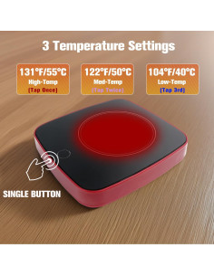 Calentador de Tazas CEEFFELIAN 16W con 3 Niveles de Temperatura 2