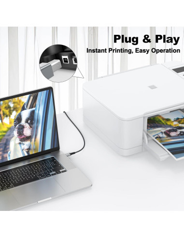 Cable de Impresora USB 2.0 FEMORO 10 Pies 2-Pack Alta Velocidad