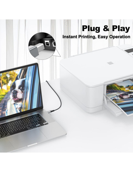 Cable de Impresora USB 2.0 FEMORO 10 Pies 2-Pack Alta Velocidad