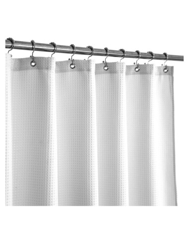 Cortina de Ducha Barossa Design 54x72 cm Tela Waffle Blanca