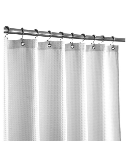 Cortina de Ducha Barossa Design 54x72 cm Tela Waffle Blanca