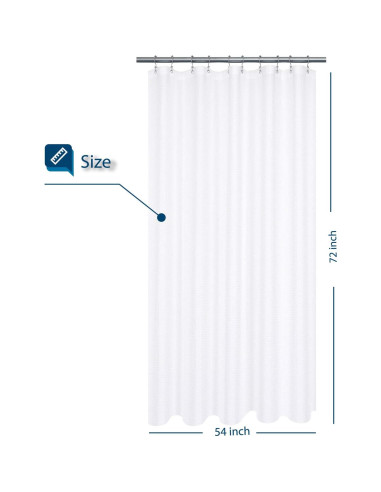 Cortina de Ducha Barossa Design 54x72 cm Tela Waffle Blanca