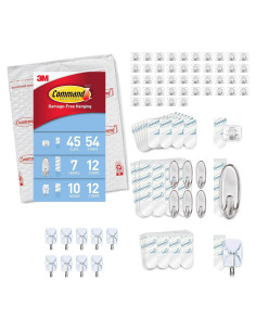 Conjunto de Decoración de Pared Command - Clips y Ganchos Transparentes