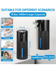 Dispensador Automático de Jabón UAYBABU 400 ml Táctil Negro 2
