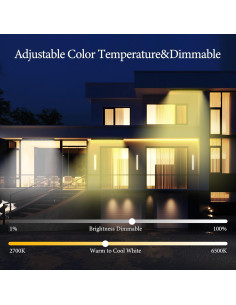 Luz de Lavado de Pared Inteligente Jabbatek W72CW 6CCT IP65 2