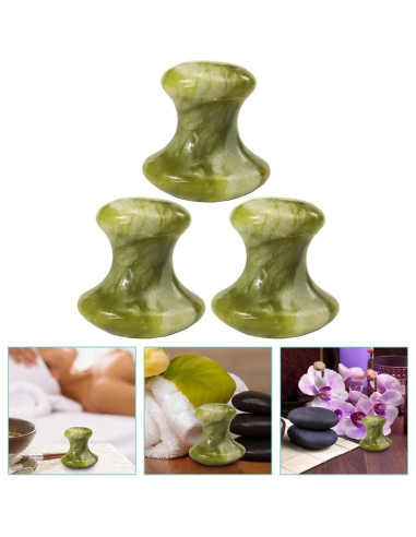 Set de 3 Piedras de Masaje de Jade Beavorty para Spa