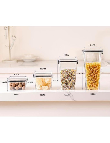 Juego de Contenedores de Almacenamiento de Alimentos 4Pcs ORUWVWURO