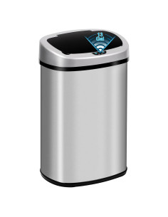 Cubo de Basura Automático Bigacc 50L Acero Inoxidable Plateado
