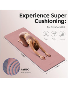 Alfombrilla de Yoga PAIDU 183x61cm 8mm Antideslizante TPE 2