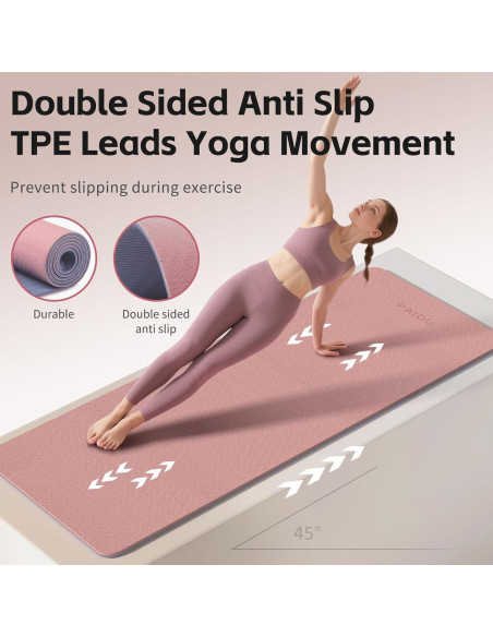 Alfombrilla de Yoga PAIDU 183x61cm 8mm Antideslizante TPE
