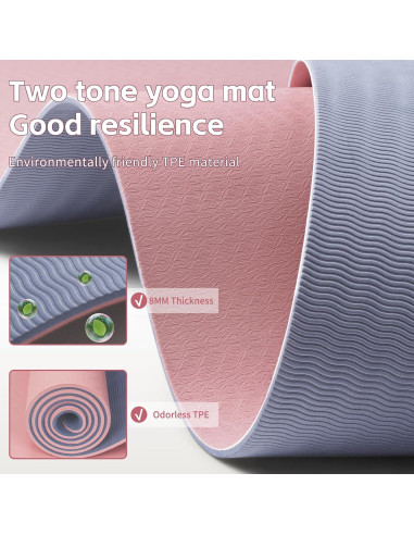 Alfombrilla de Yoga PAIDU 183x61cm 8mm Antideslizante TPE