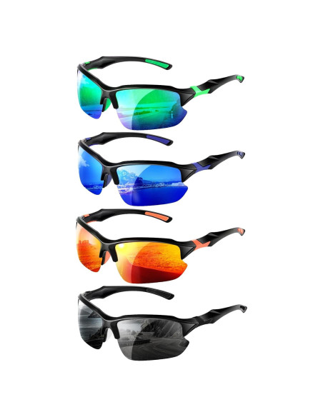 Pack 4 Gafas de Sol Polarizadas UV400 Unisex - Ligera y Cómoda