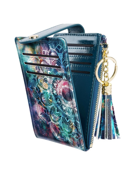 Billetera delgada Simikol para mujeres con bloqueo RFID Mandala