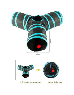 Túnel de Gato Plegable Trifásico XIIELII 60x60 cm con Pelota 2