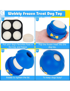 Juguete Interactivo para Perros Yipetor 3 en 1 Azul 10 cm 2