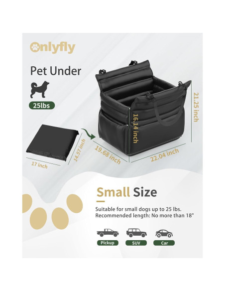 Asiento Elevador para Perros Pequeños Onlyfly Dseat-S 56x45cm