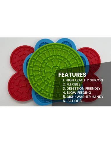 Alfombrilla de Lamer para Perros y Gatos ECOUR - 3 Formas