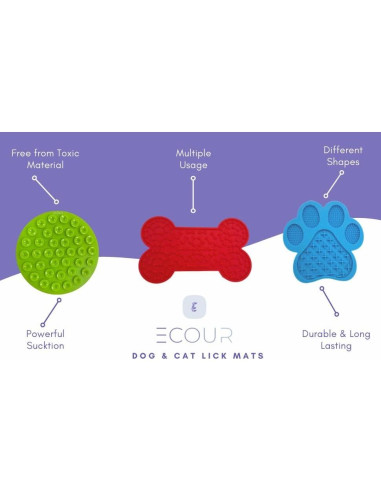 Alfombrilla de Lamer para Perros y Gatos ECOUR - 3 Formas