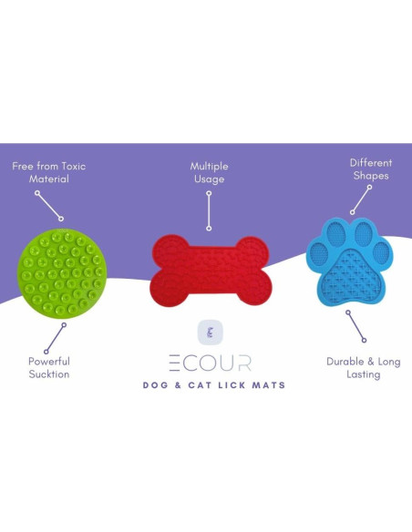 Alfombrilla de Lamer para Perros y Gatos ECOUR - 3 Formas