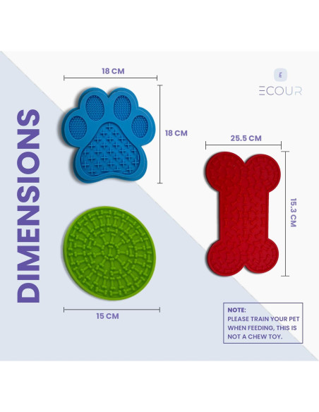 Alfombrilla de Lamer para Perros y Gatos ECOUR - 3 Formas