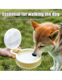 Botella de Agua Plegable para Mascotas GUAIZHUREN 348ml Beige 2