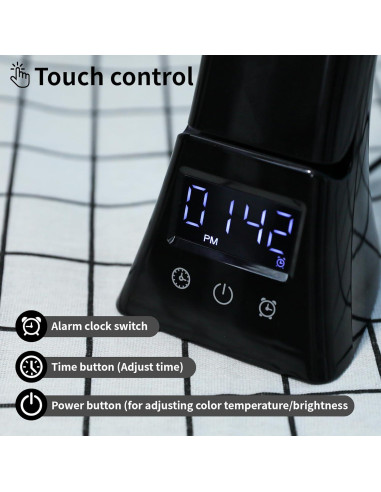 Lámpara de Escritorio LED WIOSOUL con Carga USB y Táctil