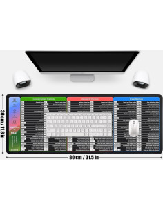 Alfombrilla de Escritorio BOLERHUI con Atajos de Mac XL 80x30cm 2