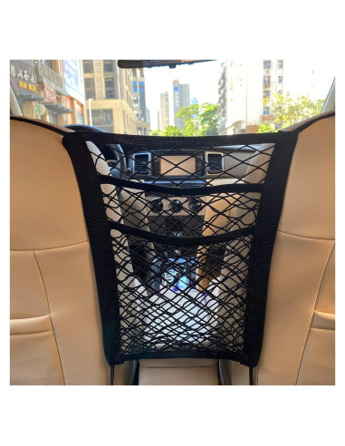 Organizador de Malla Che Yuefu 3 Capas para Auto Negro