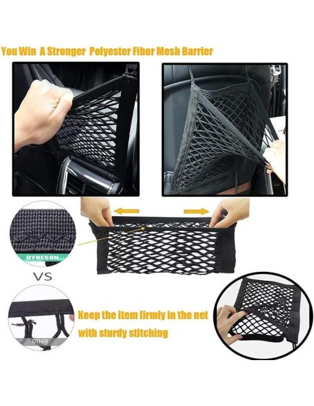 Organizador de Malla Che Yuefu 3 Capas para Auto Negro
