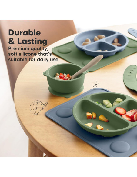 Manteles de Silicona Antideslizantes KeaBabies 2-Pack 30.5x22.9 cm