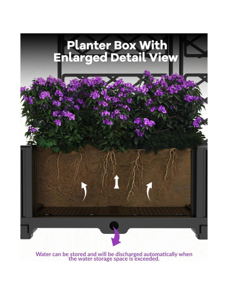 Cama de Jardín Elevada 3 PCS GarveeHome con Enrejado 126x42x160 cm